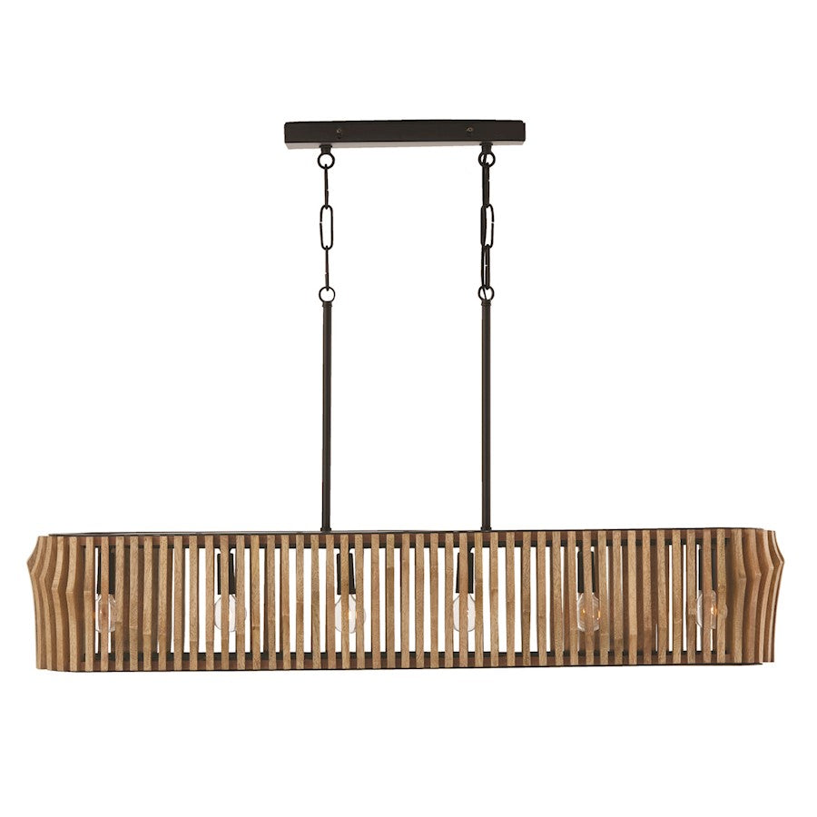 Capital Lighting Archer 6 Light Island, Wood/Black