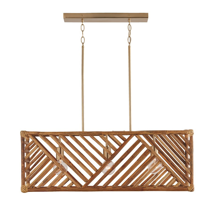 Capital Lighting Soleil 3 Light Island, Brass/Natural