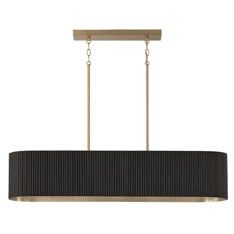 Capital Lighting Donovan 5 Light Linear Chandelier, Black Stain/Brass