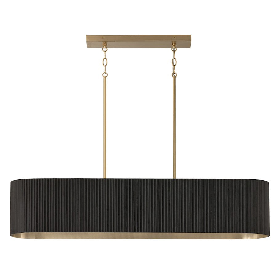 Capital Lighting Donovan 5 Light Linear Chandelier, Black Stain/Brass - 850751KR