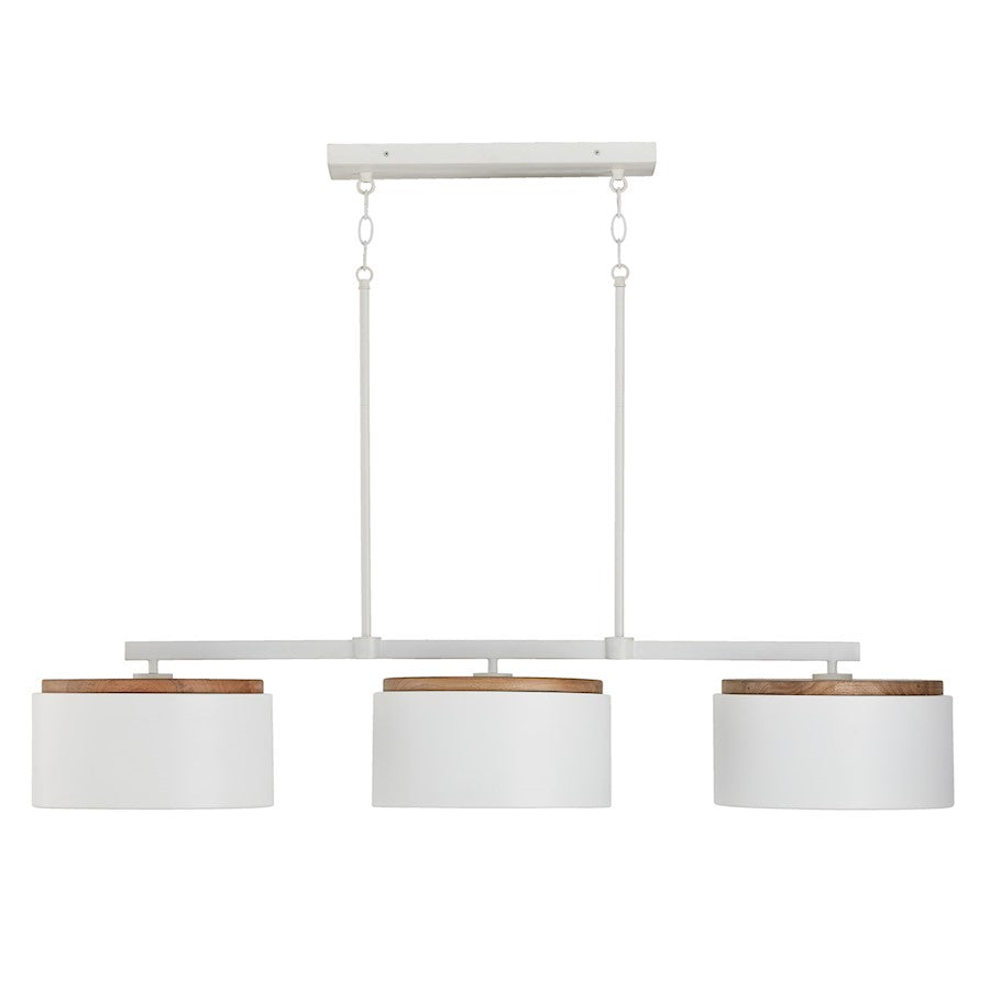 Capital Lighting Liam 3 Light Island, Light Wood/White/White