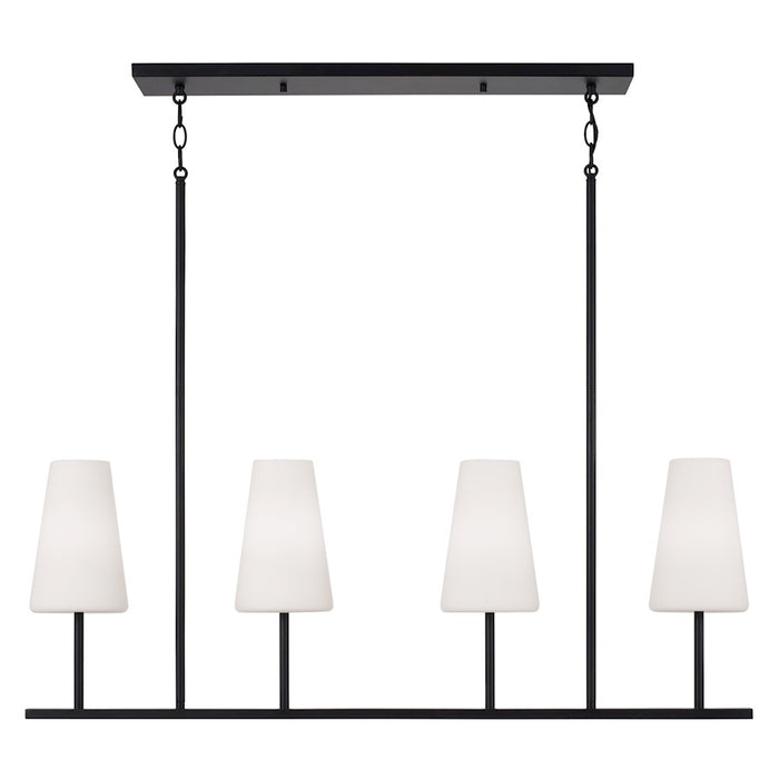 Capital Lighting Averitt 4Lt Linear Chandelier, Black/Soft White - 855241MB-550