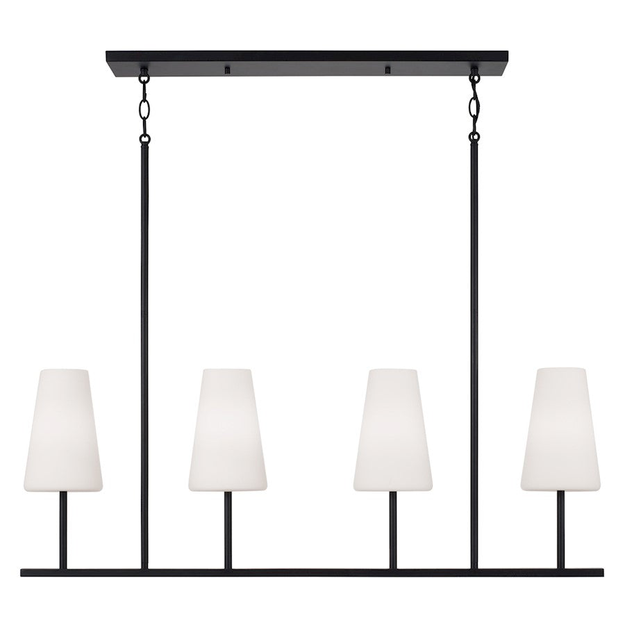 Capital Lighting Averitt 4Lt Linear Chandelier, Black/Soft White - 855241MB-550