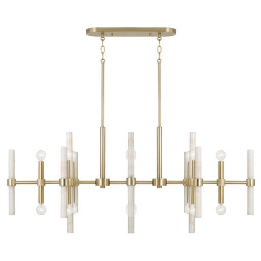 Capital Lighting Marlow 16 Light Linear Chandelier, Matte Brass - 858001MA