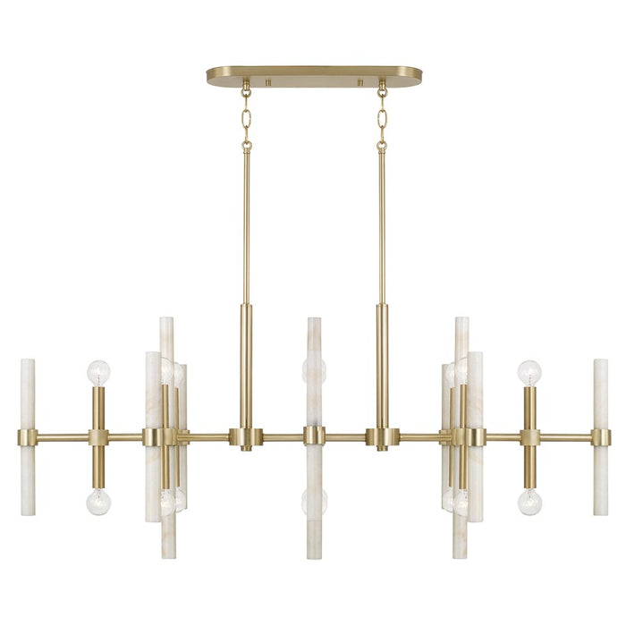 Capital Lighting Marlow 16 Light Linear Chandelier, Matte Brass - 858001MA