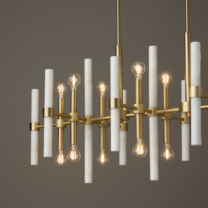 Capital Lighting Marlow 16 Light Linear Chandelier, Matte Brass