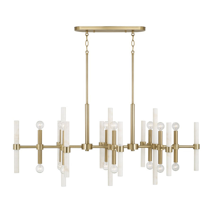 Capital Lighting Marlow 16 Light Linear Chandelier, Matte Brass