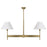 Capital Lighting Leland 2Lt Linear Chandelier, Brass/White Fabric - 860821AD-719