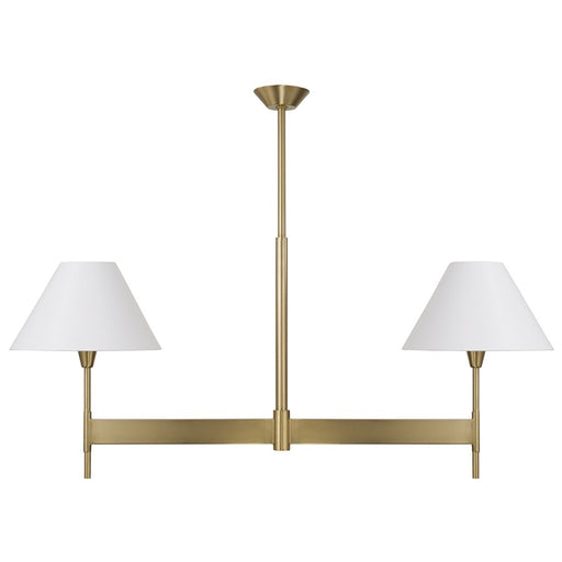 Capital Lighting Leland 2Lt Linear Chandelier, Brass/White Fabric - 860821AD-719