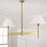 Capital Lighting Leland 2Lt Linear Chandelier, Brass/White Fabric