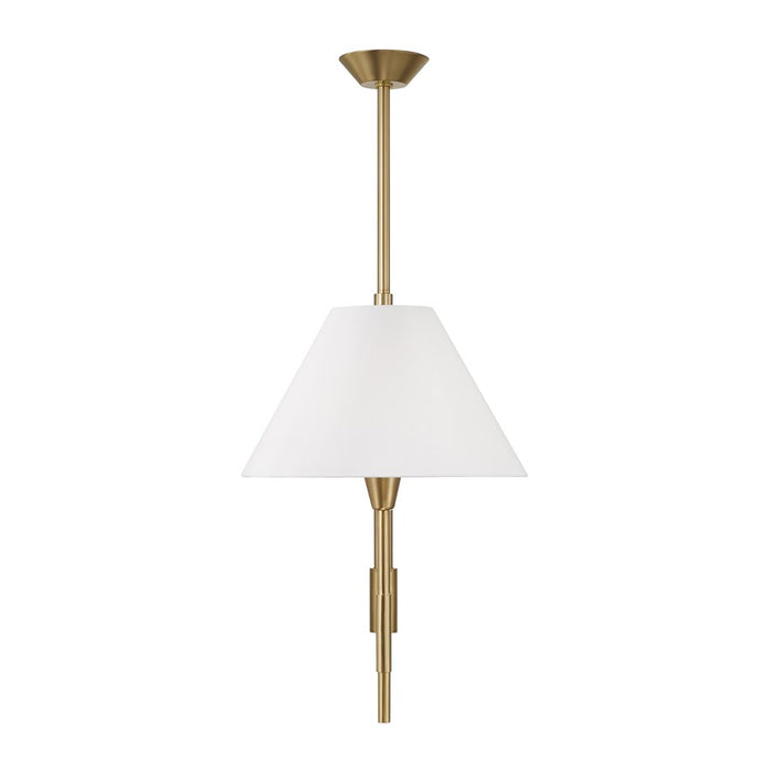 Capital Lighting Leland 2Lt Linear Chandelier, Brass/White Fabric