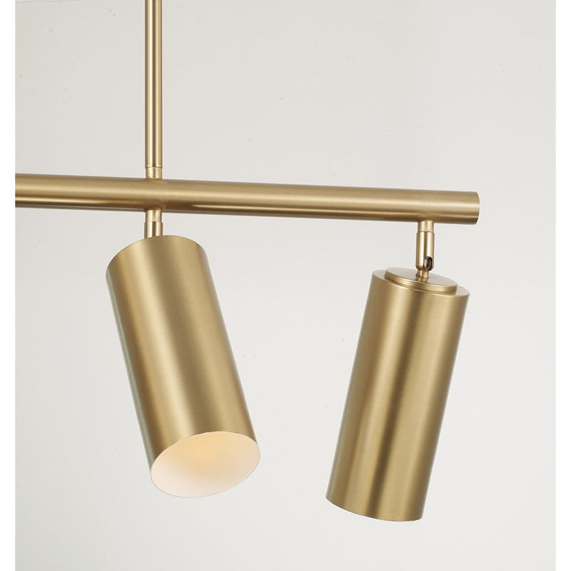 Capital Lighting Robbie 5 Light Linear Chandelier, Aged Brass