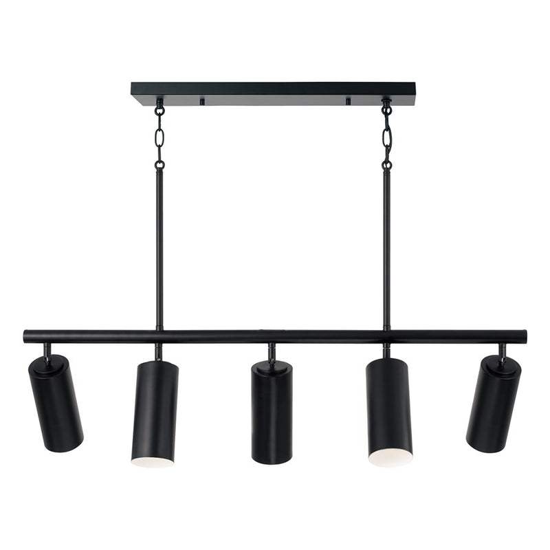 Capital Lighting Robbie 5 Light Linear Chandelier, Matte Black