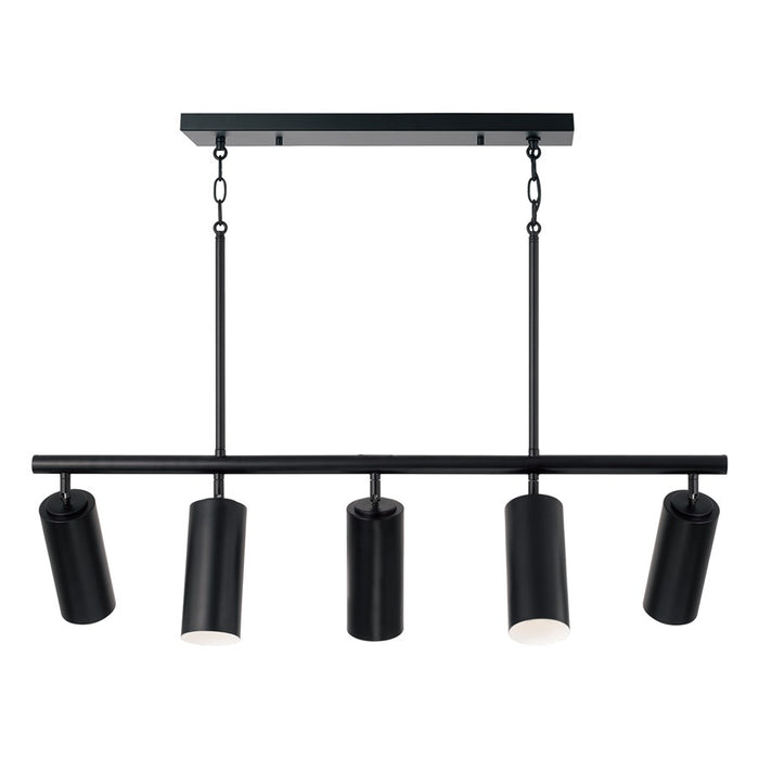 Capital Lighting Robbie 5 Light Linear Chandelier, Matte Black - 861751MB