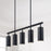 Capital Lighting Robbie 5 Light Linear Chandelier, Matte Black