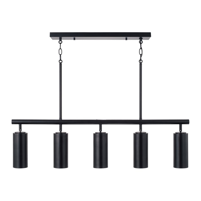 Capital Lighting Robbie 5 Light Linear Chandelier, Matte Black