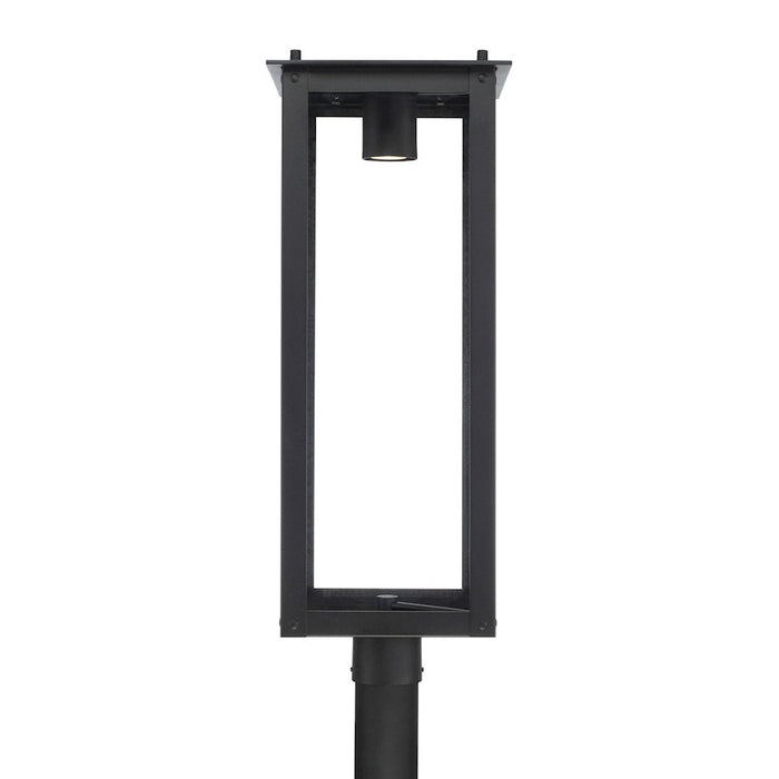 Capital Lighting Hunt 1 Light Outdoor Post-Lantern, Black/Clear