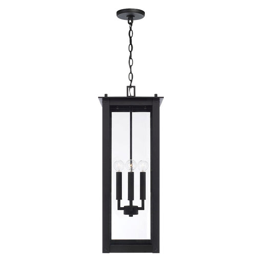 Capital Lighting Hunt 4Lt Outdoor Hanging-Lantern, Black/Clear