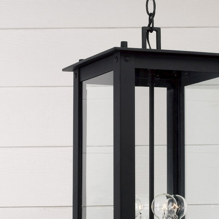 Capital Lighting Hunt 4Lt Outdoor Hanging-Lantern, Black/Clear
