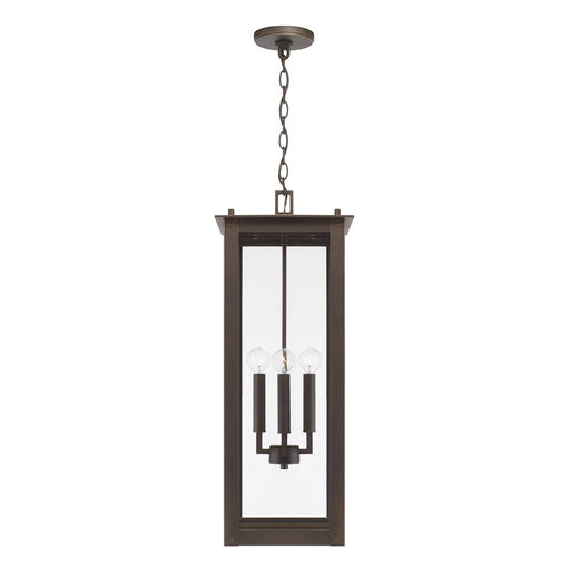 Capital Lighting Hunt 4Lt Outdoor Hanging-Lantern, Oiled Bronze/Clear