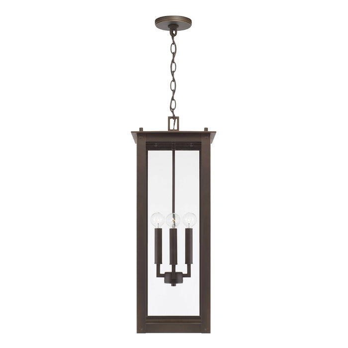 Capital Lighting Hunt 4Lt Outdoor Hanging-Lantern, Oiled Bronze/Clear