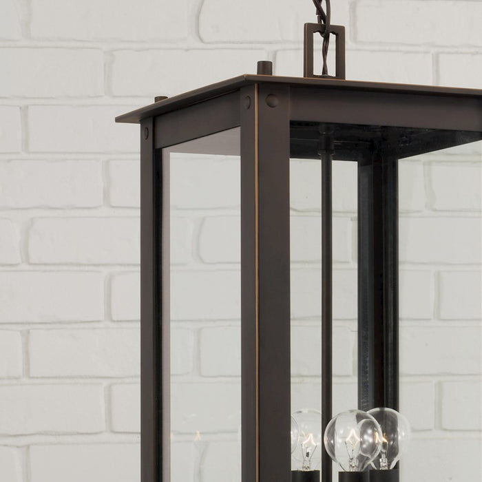 Capital Lighting Hunt 4Lt Outdoor Hanging-Lantern, Oiled Bronze/Clear