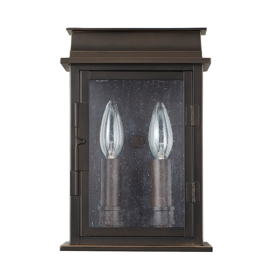 Capital Lighting BoLighton 2-Light Small Outdoor Wall Mount, Bronze/Antique