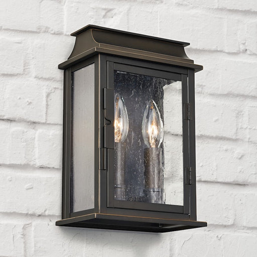 Capital Lighting BoLighton 2-Light Small Outdoor Wall Mount, Bronze/Antique