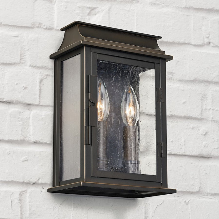 Capital Lighting BoLighton 2-Light Small Outdoor Wall Mount, Bronze/Antique