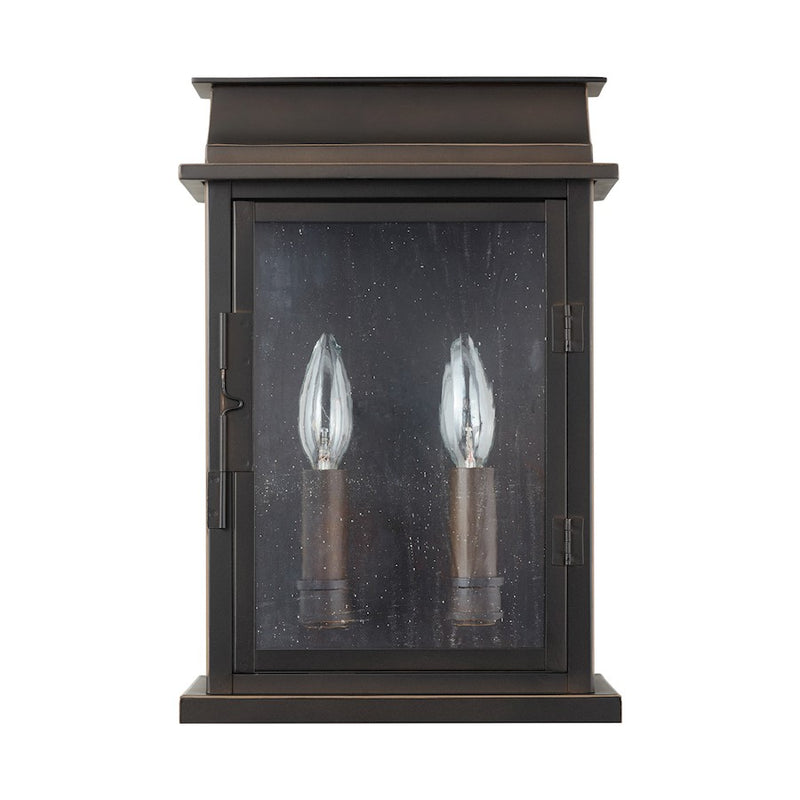 Capital Lighting BoLighton 2-Light Large Outdoor Wall Mount, Bronze/Antique