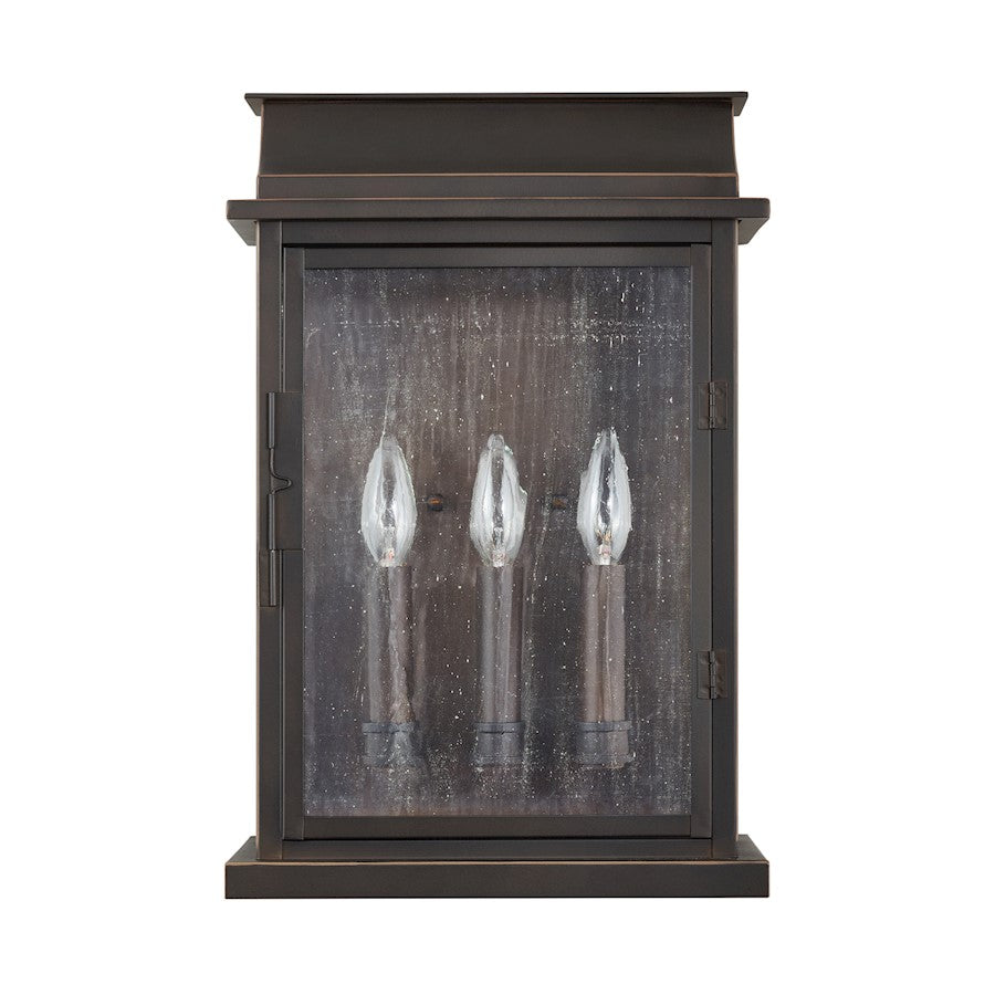 Capital Lighting BoLighton 3-Light Outdoor Wall Mount, Bronze/Antiqued