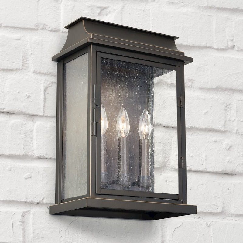 Capital Lighting BoLighton 3-Light Outdoor Wall Mount, Bronze/Antiqued