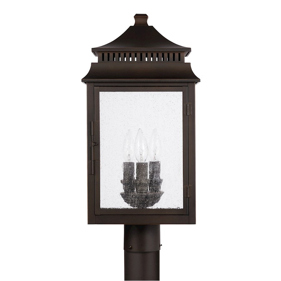 Capital Lighting Sutter Creek 3-Light Outdoor Post Mount, Bronze/Antique