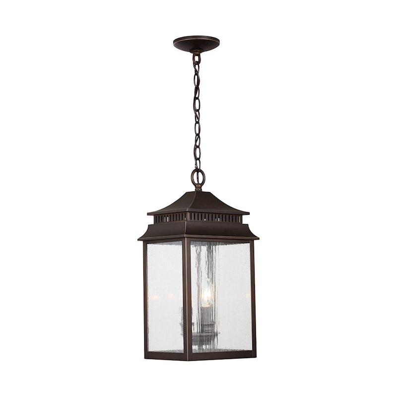 Capital Lighting Sutter Creek 3-Light Outdoor Hanging, Bronze/Antique