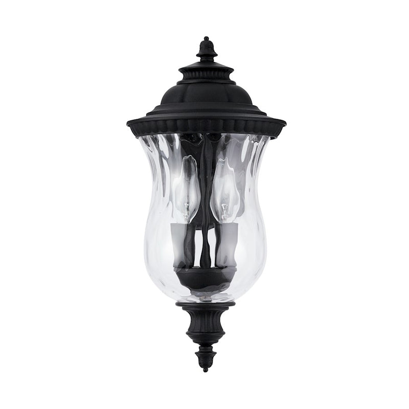 Capital Lighting Ashford 2-Light Small Outdoor Wall Mount, Black/Water