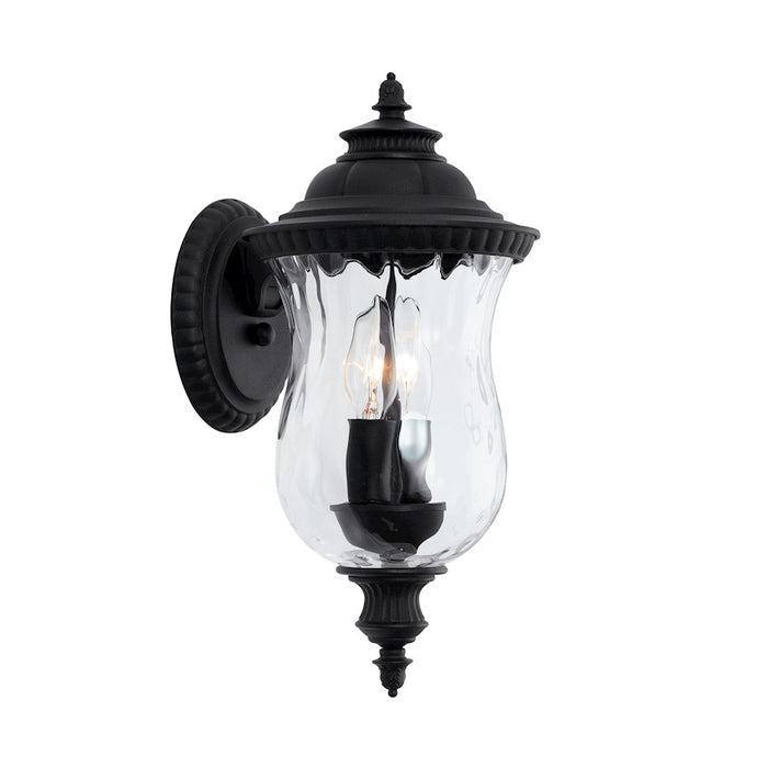 Capital Lighting Ashford 2-Light Small Outdoor Wall Mount, Black/Water