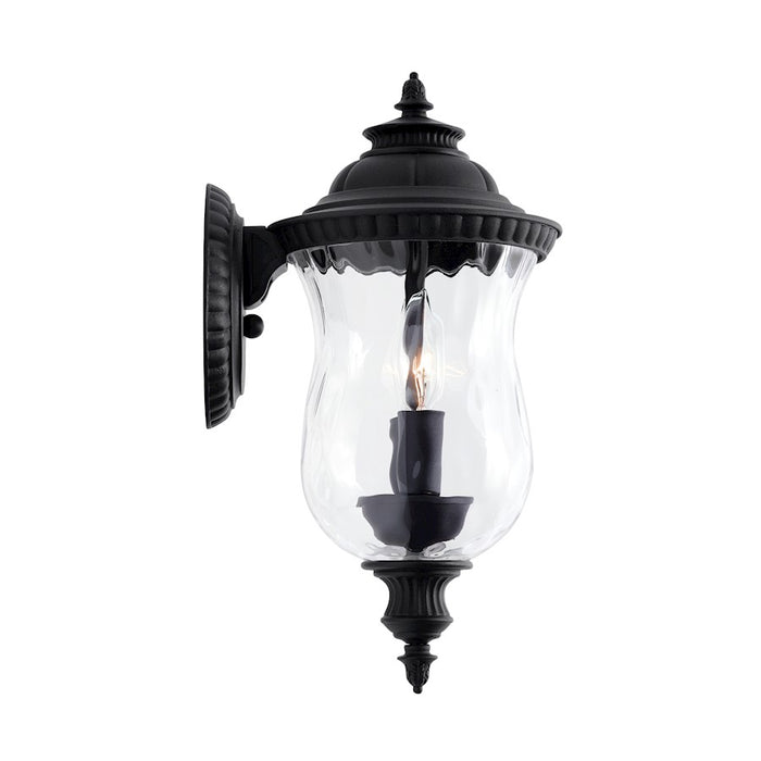 Capital Lighting Ashford 2-Light Small Outdoor Wall Mount, Black/Water