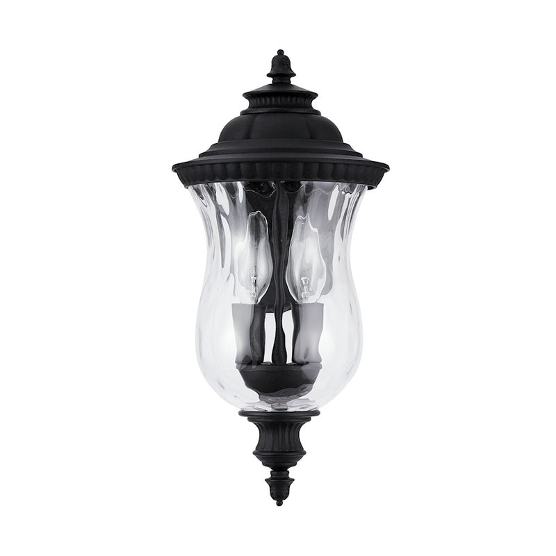 Capital Lighting Ashford 2-Light Small Outdoor Wall Mount, Black/Water