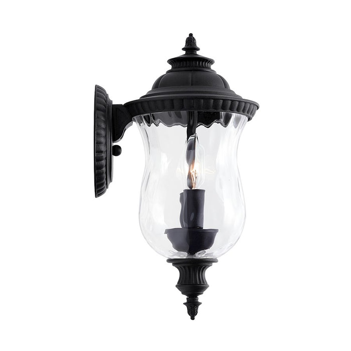 Capital Lighting Ashford 2-Light Small Outdoor Wall Mount, Black/Water