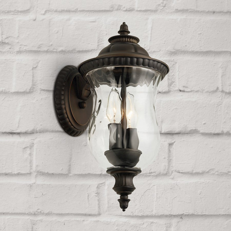 Capital Lighting Ashford 2-Light Small Outdoor Wall Mount, Bronze/Water