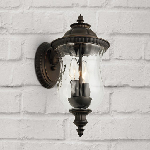 Capital Lighting Ashford 2-Light Small Outdoor Wall Mount, Bronze/Water