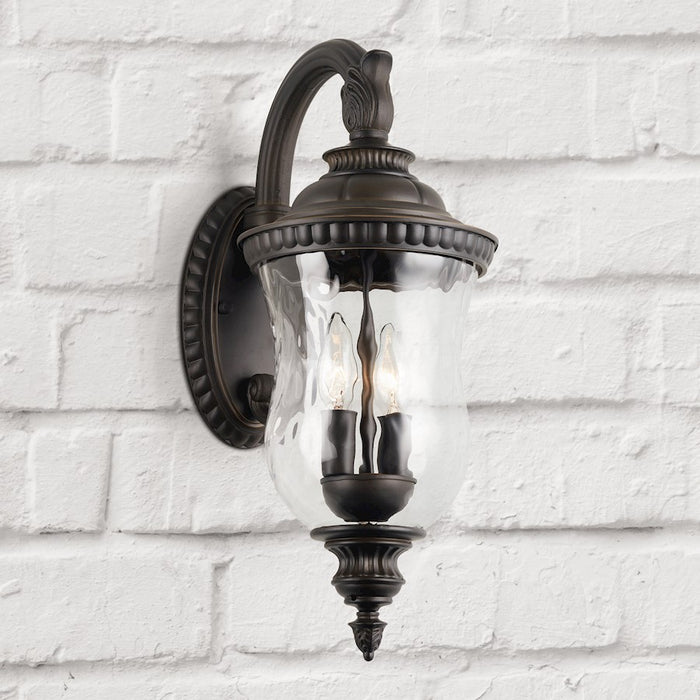 Capital Lighting Ashford 2-Light Large Outdoor Wall Mount, Bronze/Water