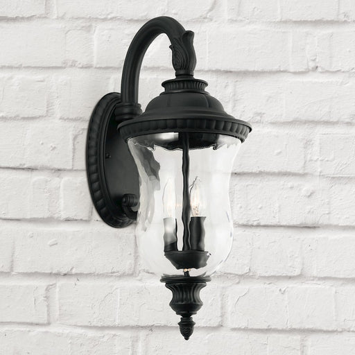 Capital Lighting Ashford 3-Light Outdoor Wall Mount, Black/Water
