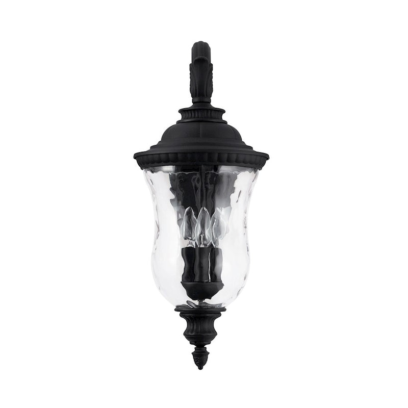Capital Lighting Ashford 3-Light Outdoor Wall Mount, Black/Water
