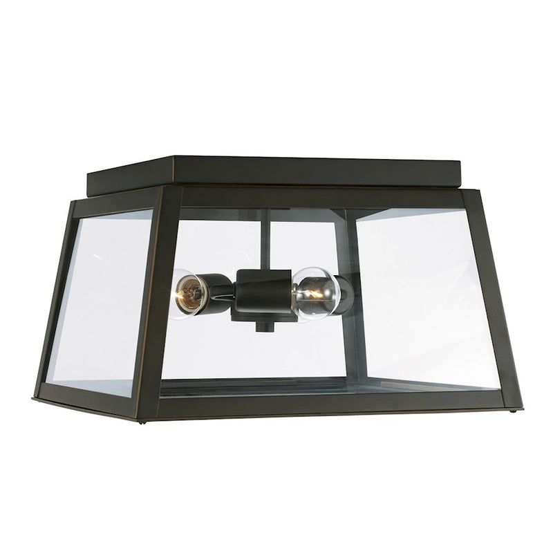 Capital Lighting Leighton 3 Light Outdoor Flush Mount, Clear