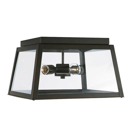 Capital Lighting Leighton 3 Light Outdoor Flush Mount, Clear