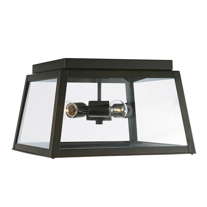 Capital Lighting Leighton 3 Light Outdoor Flush Mount, Clear