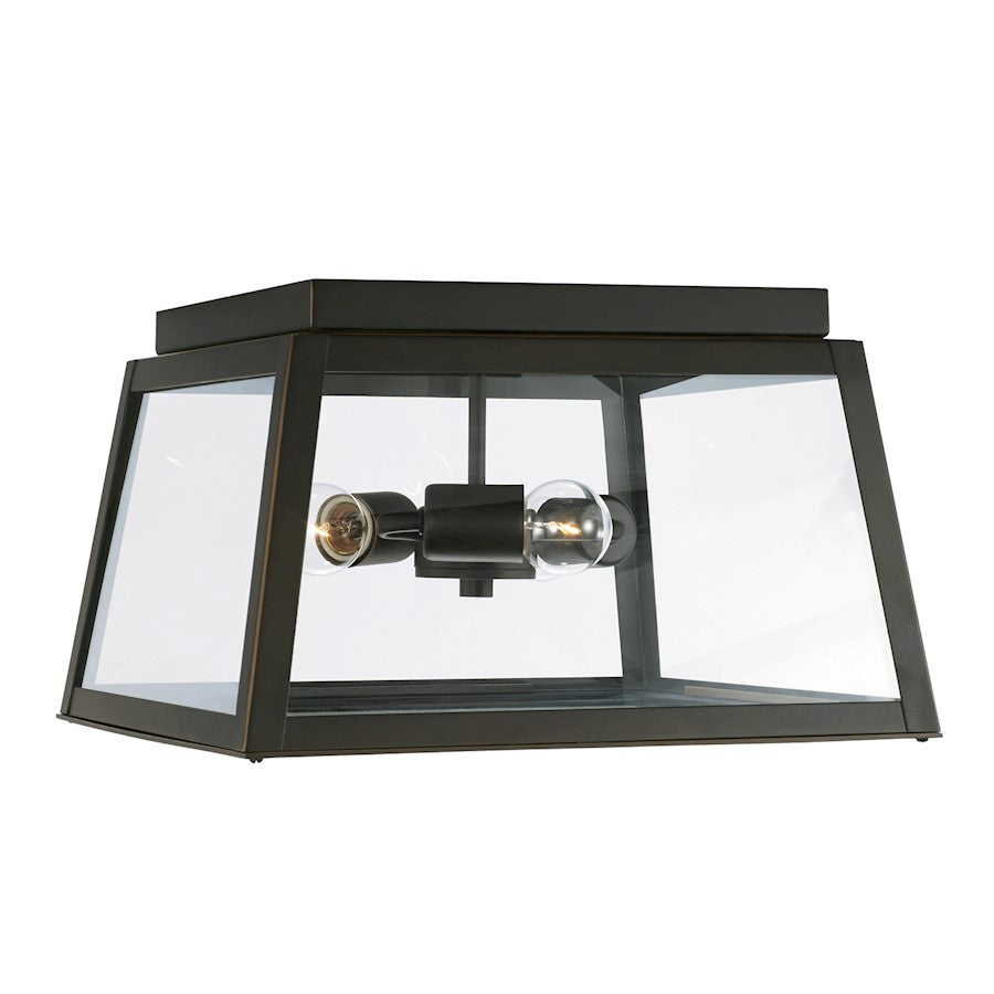 Capital Lighting Leighton 3 Light Outdoor Flush Mount, Clear