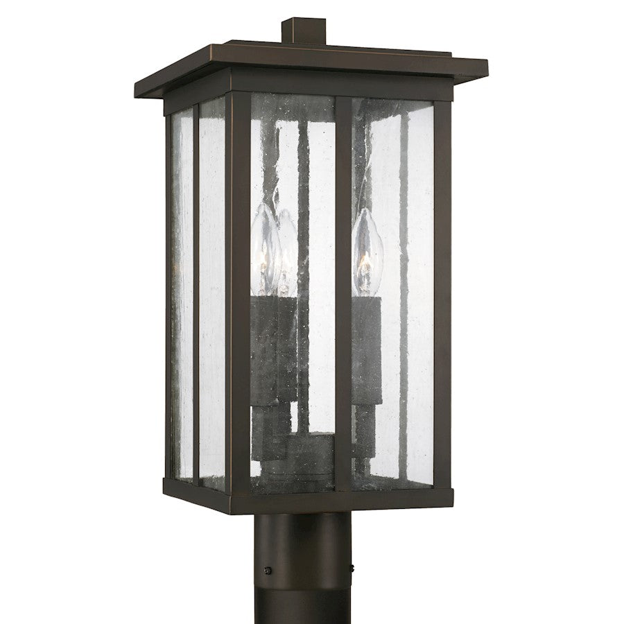 Capital Lighting Barrett 3 Light Post Lantern, Antiqued