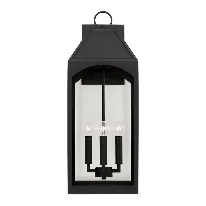 Capital Lighting Burton 4 Light Outdoor Wall Lantern, Black/Clear